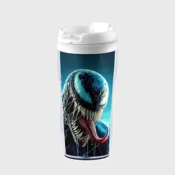 Термокружка-непроливайка Venom in metropolis - ai art neon fantasy