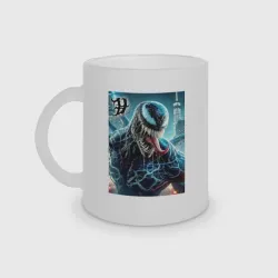 Кружка матовая стеклянная Venom in New York city - ai art fantasy