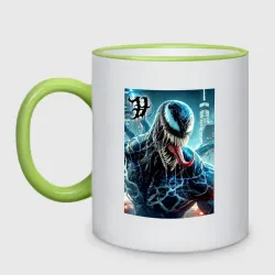 Кружка двухцветная Venom in New York city - ai art fantasy