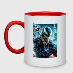 Кружка двухцветная Venom in New York city - ai art fantasy