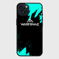 Чехол силиконовый для Apple iPhone 15 матовый Warframe краски голубые