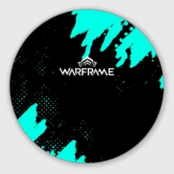 Круглый коврик для мышки Warframe краски голубые
