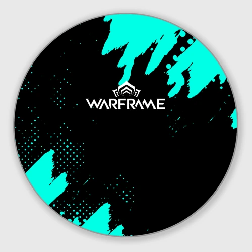 Круглый коврик для мышки Warframe краски голубые