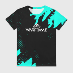 Женская футболка 3D Warframe краски голубые