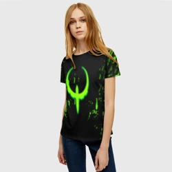 Женская футболка 3D Quake брызги кислотных красок - фото 2