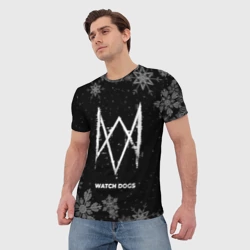 Мужская футболка 3D Снежный Watch Dogs - фото 2