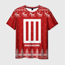 Мужская футболка 3D Новогодний Paramore с оленями