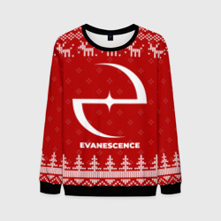Мужской свитшот 3D Новогодний Evanescence с оленями