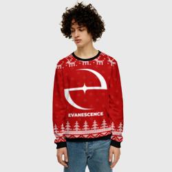 Мужской свитшот 3D Новогодний Evanescence с оленями - фото 2
