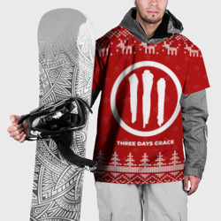 Накидка на куртку 3D Новогодний Three Days Grace с оленями