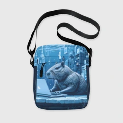 Сумка через плечо 3D Капибара программист под водой