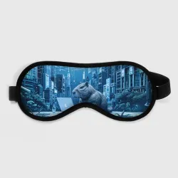 Маска для сна 3D Капибара программист под водой