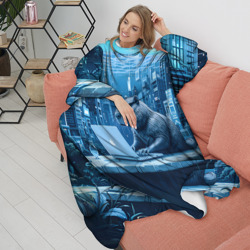 Плед с рукавами Капибара программист под водой - фото 2