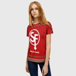 Женская футболка 3D Sally Face new year - фото 2