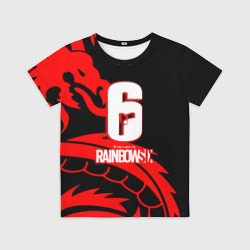 Детская футболка 3D Rainbow six dragon fire logo