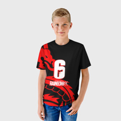 Детская футболка 3D Rainbow six dragon fire logo - фото 2