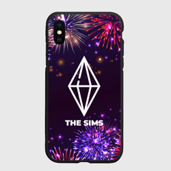 Чехол для iPhone XS Max матовый Праздничный The Sims
