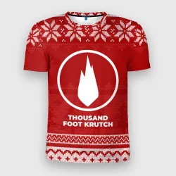 Мужская футболка 3D Slim Новогодний Thousand Foot Krutch