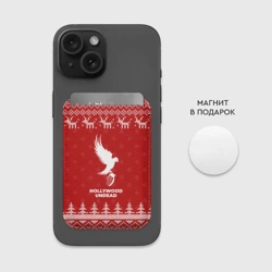 Картхолдер Magsafe магнитный Новогодний Hollywood Undead с оленями - фото 2