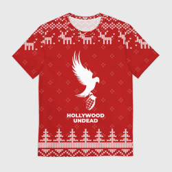 Мужская футболка 3D Новогодний Hollywood Undead с оленями