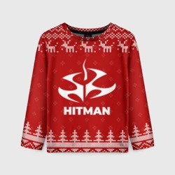 Детский лонгслив 3D Новогодний Hitman с оленями