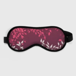 Маска для сна 3D Листья на бордовом фоне - нейросеть