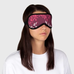 Маска для сна 3D Листья на бордовом фоне - нейросеть - фото 2