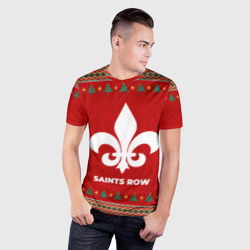 Мужская футболка 3D Slim Saints Row new year - фото 2