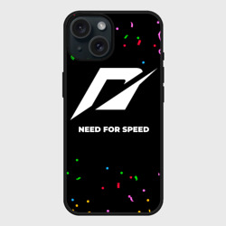 Чехол силиконовый для Apple iPhone 15 матовый Need for Speed конфети