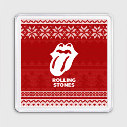 Магнит 55*55 Новогодний Rolling Stones