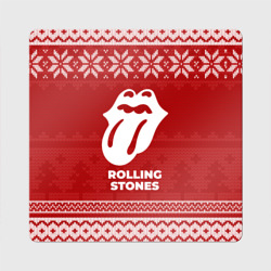 Магнит виниловый Квадрат Новогодний Rolling Stones