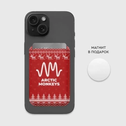 Картхолдер Magsafe магнитный Новогодний Arctic Monkeys с оленями - фото 2