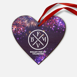 Деревянная игрушка Сердце Праздничный Bullet For My Valentine