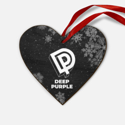Деревянная игрушка Сердце Снежный Deep Purple