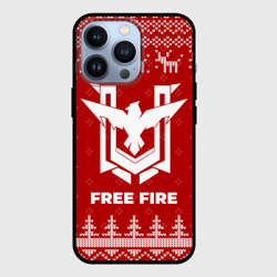 Чехол для iPhone 13 Pro Новогодний Free Fire с оленями
