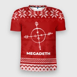 Мужская футболка 3D Slim Новогодний Megadeth