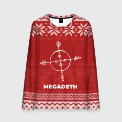 Мужской лонгслив 3D Новогодний Megadeth