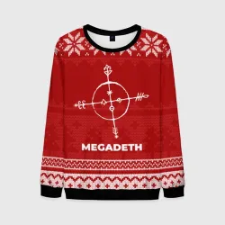 Мужской свитшот 3D Новогодний Megadeth