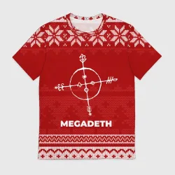 Мужская футболка 3D Новогодний Megadeth