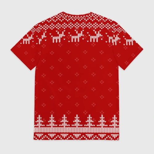 Мужская футболка 3D Новогодний HIM с оленями - фото 2