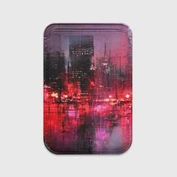 Картхолдер Magsafe магнитный Огни города мастихином - нейросеть