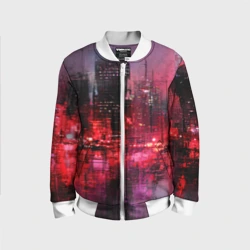 Детский бомбер 3D Огни города мастихином - нейросеть