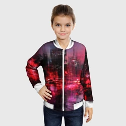 Детский бомбер 3D Огни города мастихином - нейросеть - фото 2