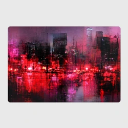 Магнитный плакат 3Х2 Огни города мастихином - нейросеть