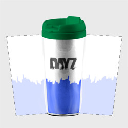 Термокружка-непроливайка Dayz сине белая геомтерия - фото 2