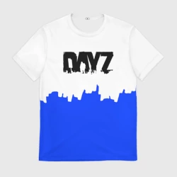 Мужская футболка 3D Dayz сине белая геомтерия