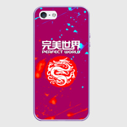 Чехол для iPhone 5/5S матовый Perfectworld неон краски