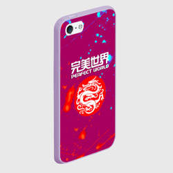 Чехол для iPhone 5/5S матовый Perfectworld неон краски - фото 2