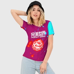 Женская футболка 3D Slim Perfectworld неон краски - фото 2