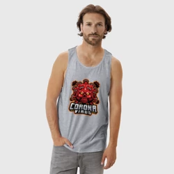 Мужская майка хлопок Страшный коронавирус - фото 2